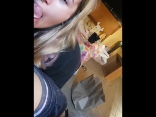 Blonde Slut Gets Cum in Mouth