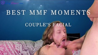 Best MMF Moments In A Couple's Facial Double BJ