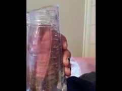 Slow thrust and stroke Clear Fleshlight pilot