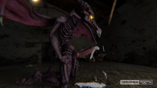 RIDLEY THE SPACE RAPTOR TRIES TO DRINK HIS OWN THICK SPUNK DRAGON