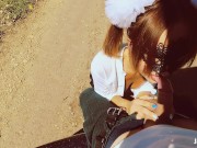 Preview 4 of Schoolgirl with pretty ass got lost. POV amateur outdoor cum in mouth