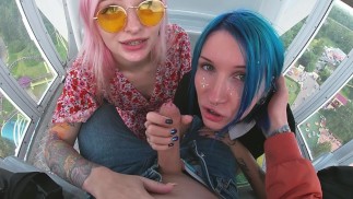 Risky ferris wheel blowjob w slutty 