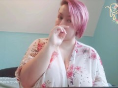 BBW with Huge Tits Picks Nose + Plays with Snot