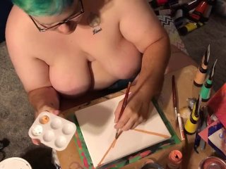 amateur, tattooed women, fetish, paint
