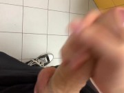 Preview 5 of Hot boy Jerkin Off in Toilet at Gym (RISKY)/ Almost caught ! /Hunks /Cute