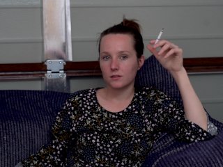 smoking fetish, solo female, brunette, smokes