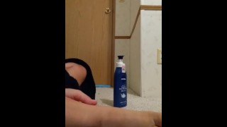BBW rubs lotion all over feet