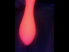 wett pussy swollows glow vibrator