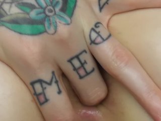 anal masturbation, big tits, anal fingering, tattooed women