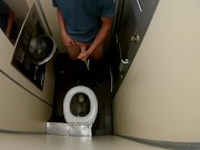 Preview 1 of I left the door unlocked in a public toilet. Messy cumshot all over...