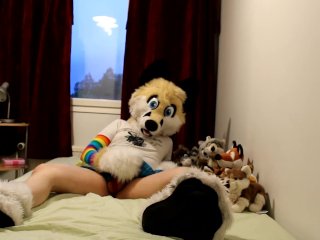 solo male, kink, fursuit cum, fursuit masturbation