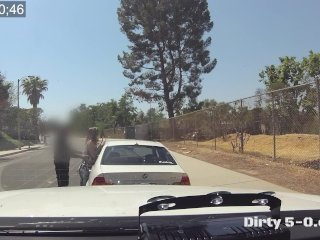 Black cop fucks white girl in squad car