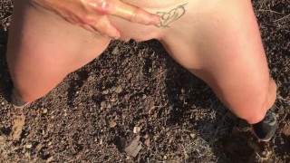 BDSM Amateur MILF Painslut Sex Slave Training Outdoor Run And Pissing