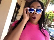 Preview 3 of Camsoda - Moriah Mills Public See Through Lingerie and Oiled Up Ebony Ass