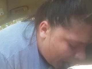 Wife giving blowjob while on break