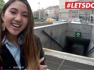 Screen Capture of Video Titled: LETSDOEIT - Charlie Dean Picks Up And Asian Tourist And Makes Her Squirt
