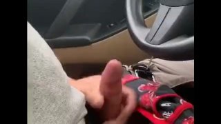 Horny Twink Cums In Car