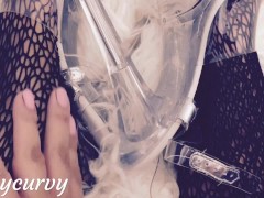 Carlycurvy feet in fishnets and clear heels - Screenshot 2 of 16 - Feet