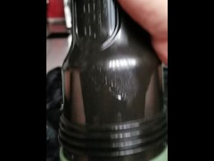 Stroking big dick in fleshlight