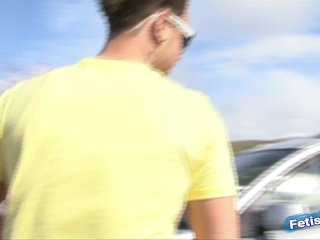 Busty blonde chick with car troubles fucks to get it fixed