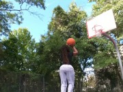 Preview 2 of (Audio) Black Big Ass Twerk Outdoors Public Park Basketball - Cami Creams