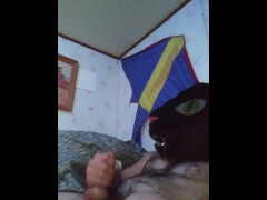Masked pervert strokes cock solo, send me your video requests. 