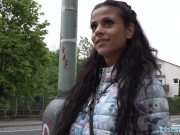 Preview 1 of Public Agent Sexy tiny brunette Sandra Soul fucked in public