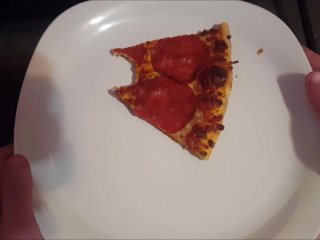 POV PIZZA SLICE DEMOLISHING ASMR WITH WHOLESOME ENDING.
