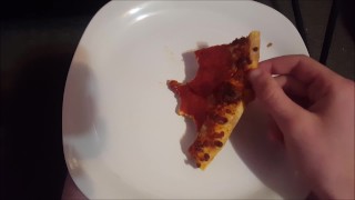 POV PIZZA SLICE DEMOLISHING ASMR WITH WHOLESOME ENDING.