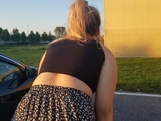 Teen Almost Gets Caught Pissing in Public_Teasing DaddyUpskirt Panties