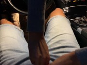 Preview 5 of Passion russian couple car blowjob in mercedes benz in forest public