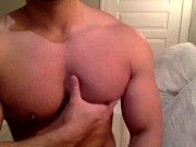 Preview 1 of Oiling and worshipping my big bodybuilder pecs and nips