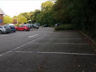 british amateur, brunette, car park, point of view