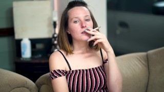 Hottie Enjoying a Smoke