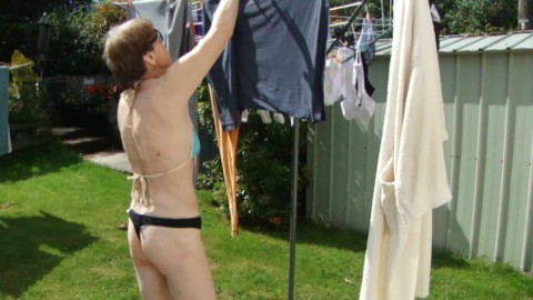 Sexy Way To Hang My Clothes In A Thong And Sexy Bra...Sexy And Hot!