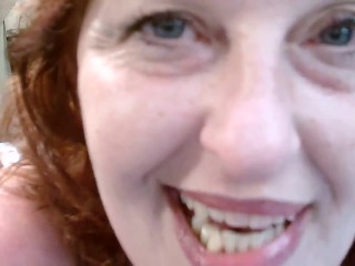 V 310 Provocative redhead MILF Dawnskye in blue panty set_and silver_heels