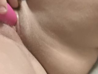 small squirt, making myself cum, vibrator squirt, hairy pussy