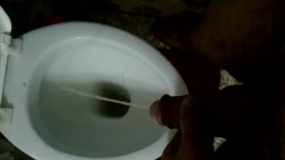 Pissing in the toilet with my big Cock!