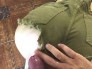Preview 1 of Quick fuck in hakky jeense shorts. Cum on ass.