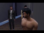 Preview 2 of Public Toilet, Park Cruising 3 Hot guys fuck one twink - Sims 4 LuckySleazy