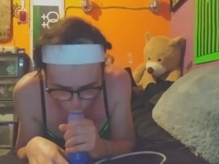 Tgirl Nikkis Gets new Bad Dragon Toy