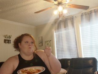 Redhead BBW Eats for You and GetsStuffed