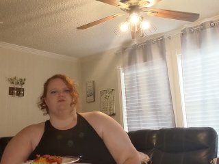 Redhead BBW Eatsfor You and GetsStuffed