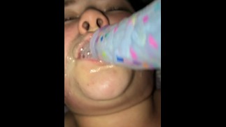 Cee Playing with her New Confetti Dildo