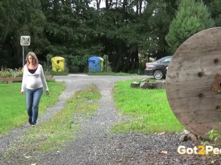 Pregnant Girl Pissing In Public