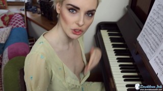 Piano Teacher Perving Down Innocent Babes Top At Her Tits While She Plays