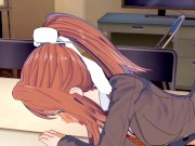 Preview 2 of DDLC - Monika Sucks You Off After Creampie