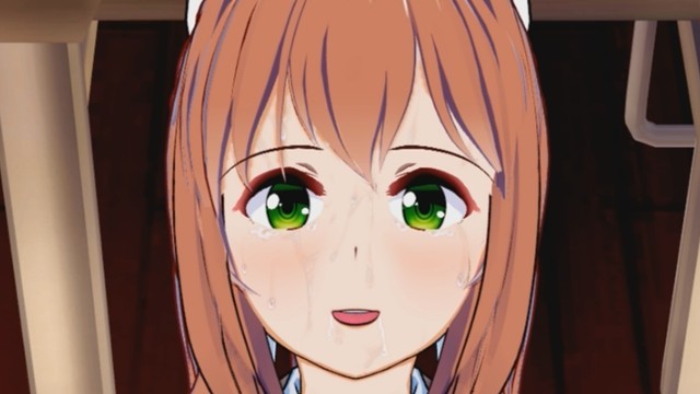 DDLC - Моника отсасывает тебе после спермы в жопе