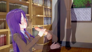 In The Library DDLC Yuri Milks Your Cock