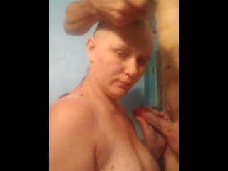 reality, shaved, shaving her head, big tits